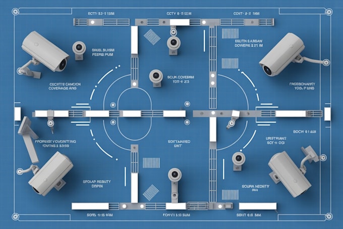 Diseñar esquema de sistema de cámaras cctv plan de vigilancia de ...