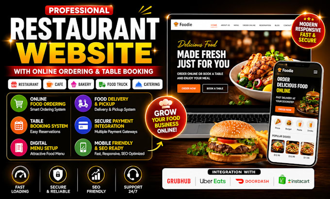 restaurant website online ordering system table booking food delivery menu setup