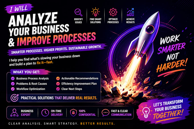 analyze your business and improve processes to increase efficiency