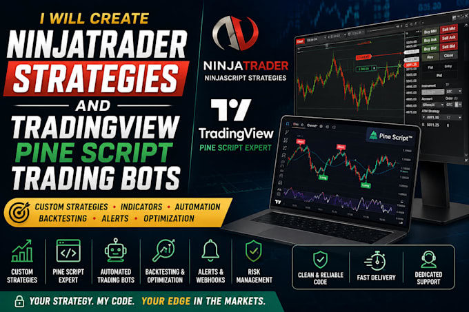 create ninjatrader strategies and tradingview pine script trading bots