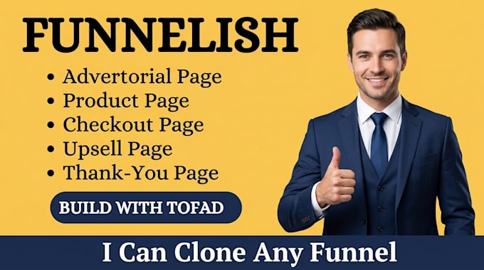 clone advertorial and sales page on funnelish