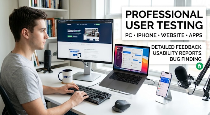 test your website, app or software on PC or iphone
