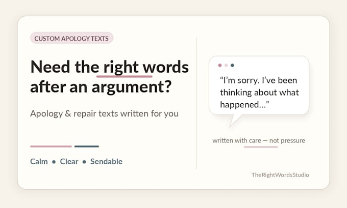 write or rewrite your apology text after an argument