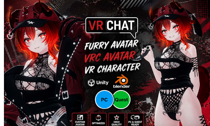 vrchat avatar vr avatar commission  vrc avatar vr chat model vtuber furry vrm