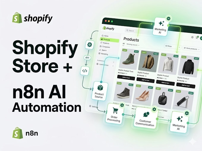 automate shopify store using n8n