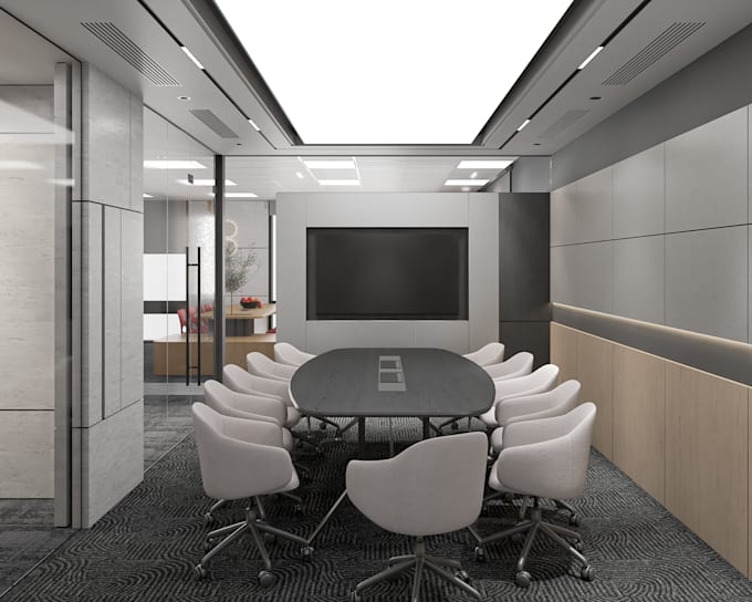 create photorealistic office 3d rendering