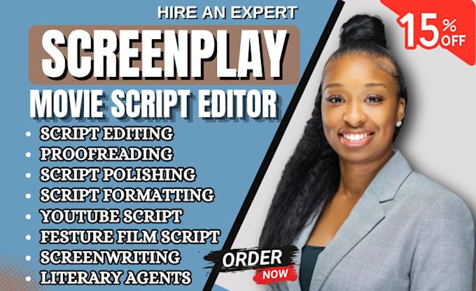 edit, proofread screenplay, movie script, TV series, film script, script editing