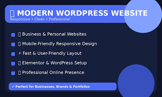 create modern and responsive wordpress websites
