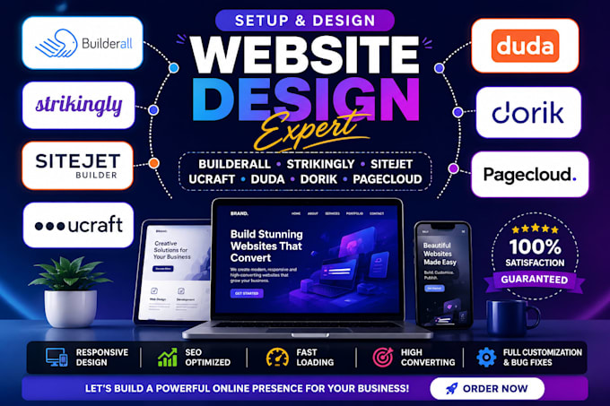 setup builderall strikingly sitejet ucraft duda dorik pagecloud website design