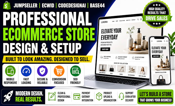 setup jumpseller  soft blazetech durable codedesignai base44 ecwid store website
