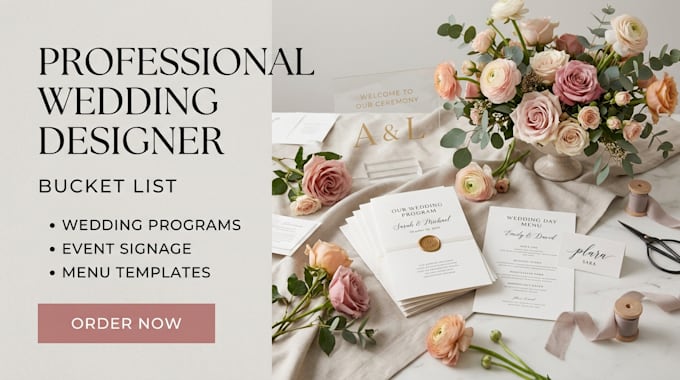 design wedding programs event signage menu templates wedding website