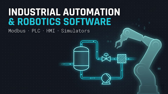 develop industrial robotics, automation, plc and hmi software