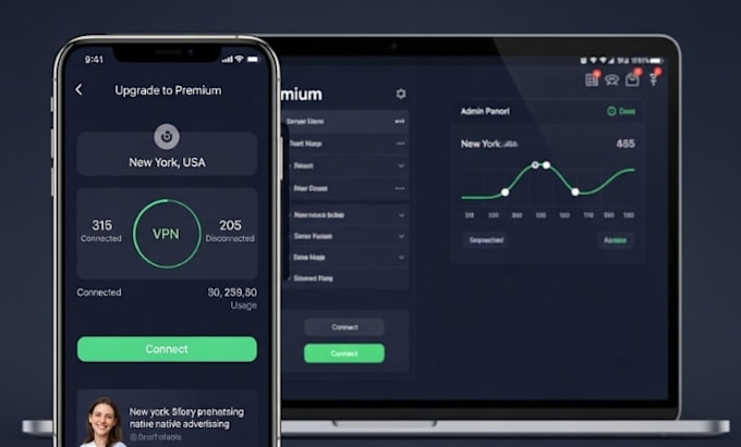 develop a premium vpn app with admin panel, ads integration, and in app purchase