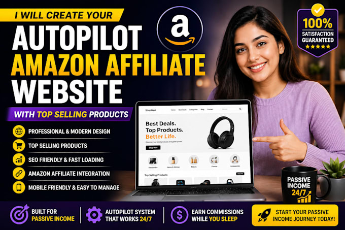 create an autopilot amazon affilliate website with top selling product