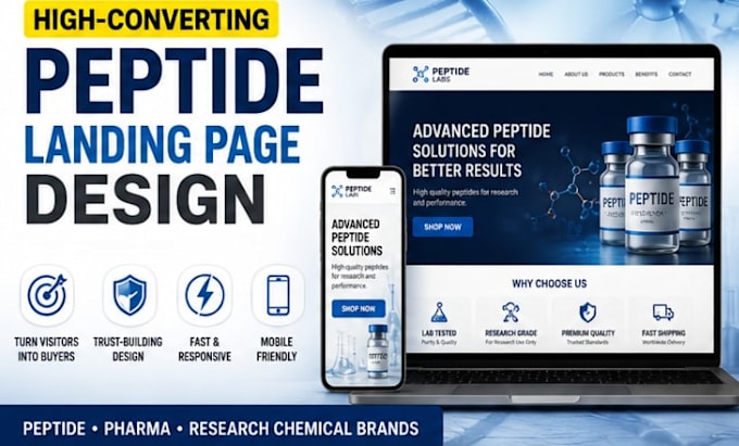 design peptide or research chemical ecommerce website