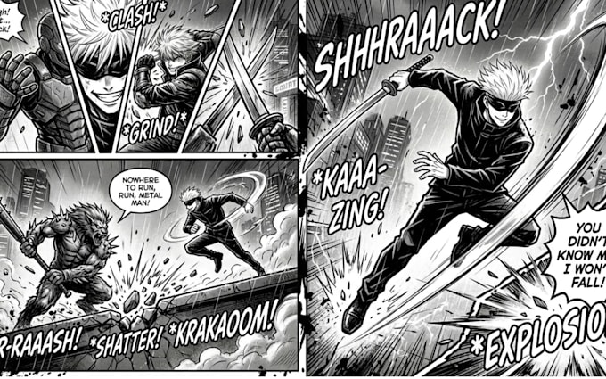 draw manga comic pages storyboard webtoon panels anime manga manhwa illustration
