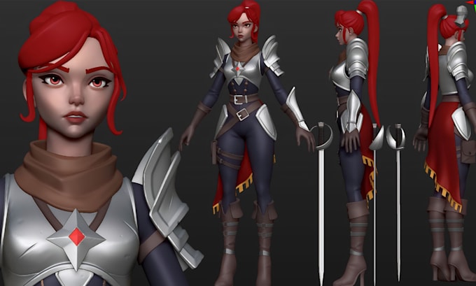create 3d character modeling stylized character rigging for games and animation