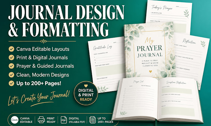 do journal design journal formatting prayer journal digital journal canva design