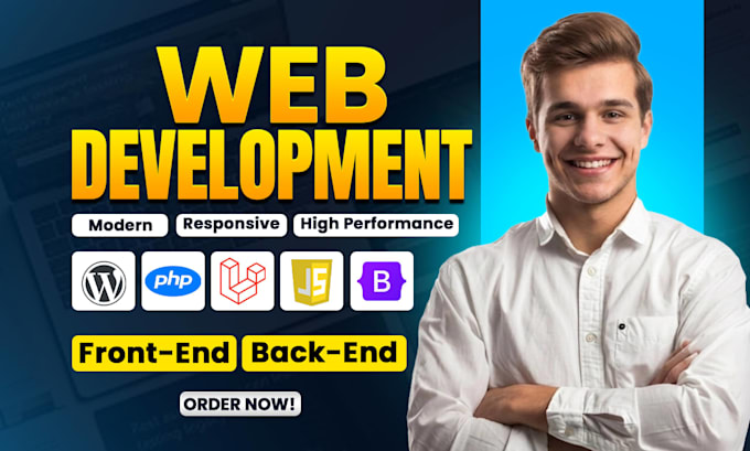 do website development as full stack web developer, front end, backend developer