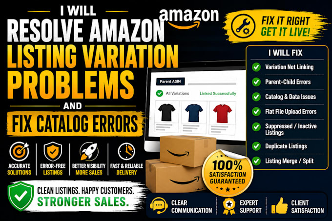 resolve amazon listing variation problems and fix catalog errors