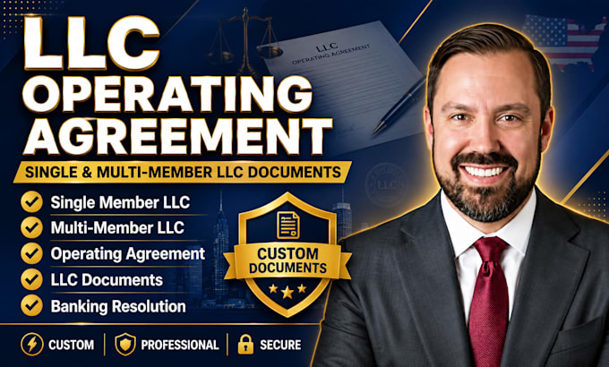 provide llc single member, multi member operating agreement and llc documents