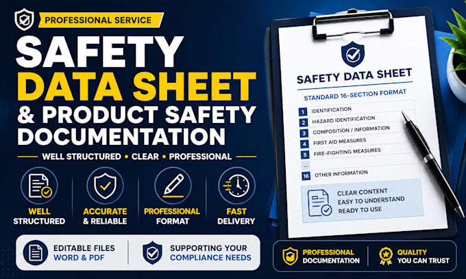 create safety data sheet and product safety documentation