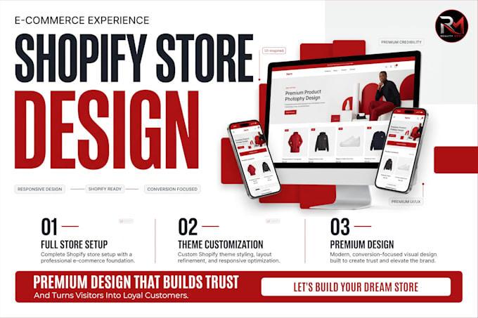 design modern shopify store or redesign shopify website