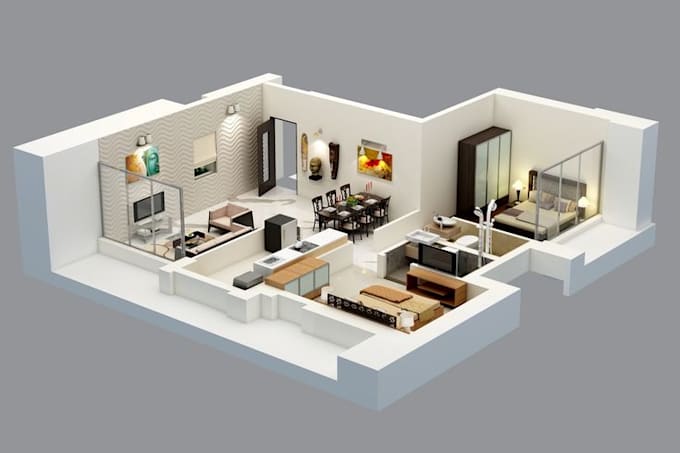 design airbnb interior that boosts bookings with 3d render and layout