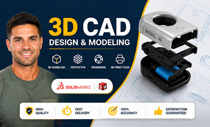 3d cad design, product modeling, prototype rendering, solidworks, 3d ...