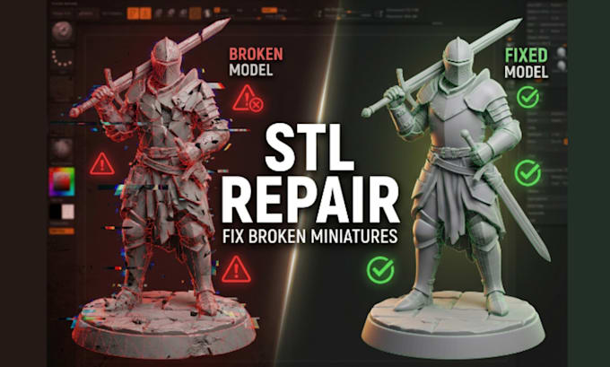 do stl file repair, custom medication, mesh fixing 3d model edit for 3d printing