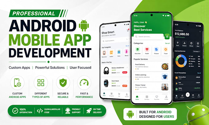 build android app, mobile app development, UI UX design