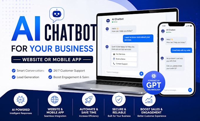 create ai chatbot for business website or mobile app