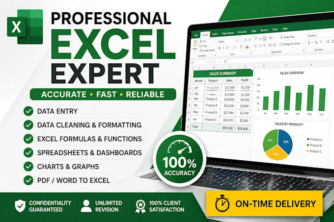 create excel spreadsheets, formulas, and dashboards
