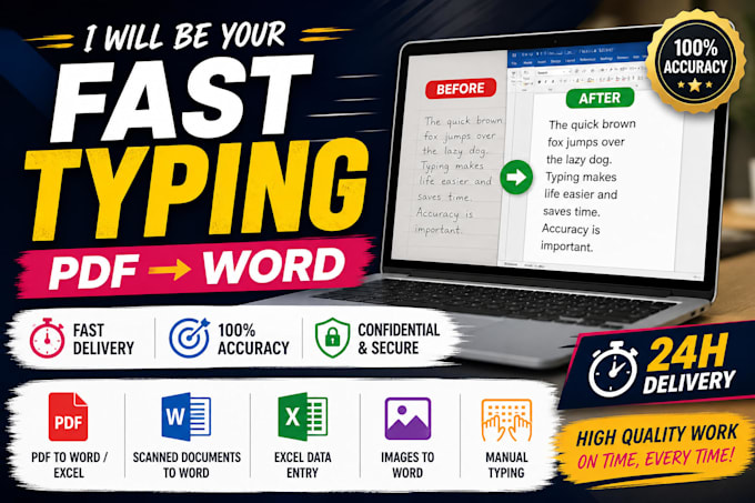 type handwritten notes into word document