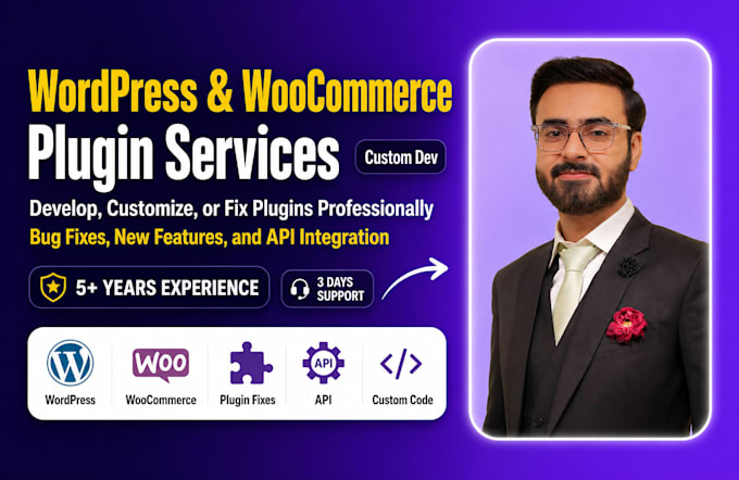 develop, customize, or fix wordpress and woocommerce plugins professionally