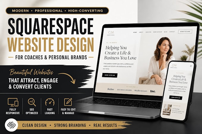 squarespace website, squarespace designer, coach website, personal brand website