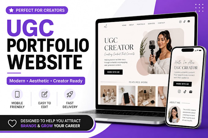 design a canva ugc portfolio website or landing page