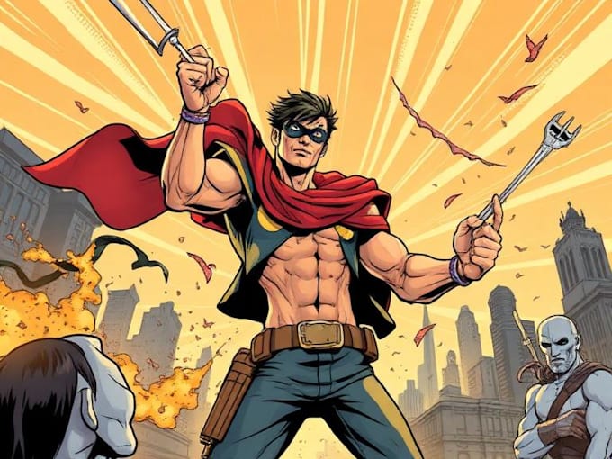 comic book illustration, comic graphic
