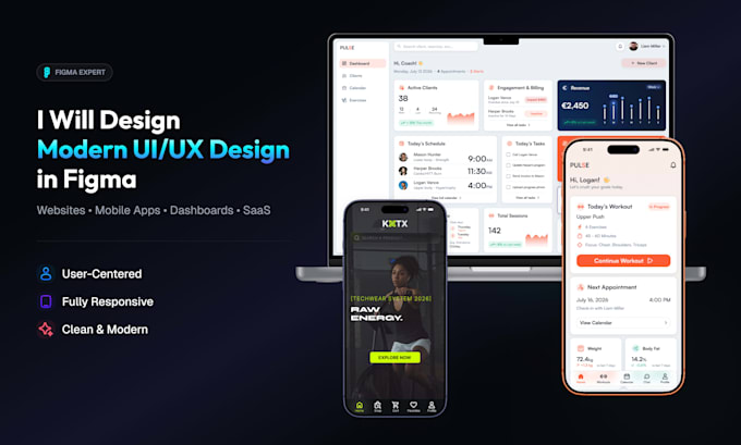 design modern UI UX design in figma