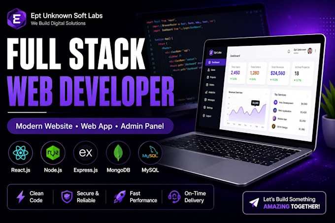 develop a modern full stack website or web application