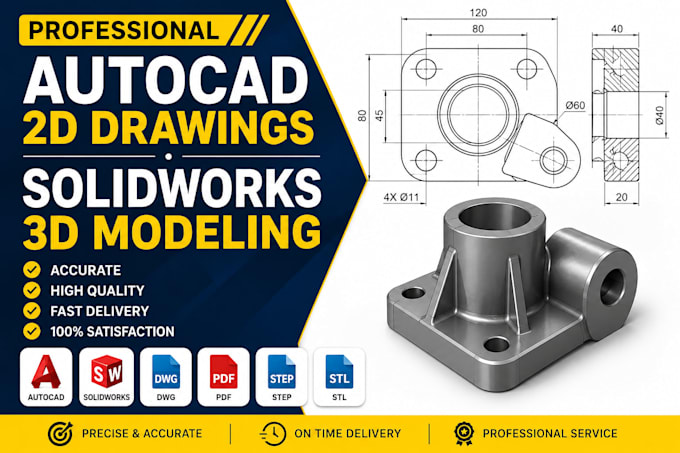 do autocad 2d drawings and solidworks 3d models