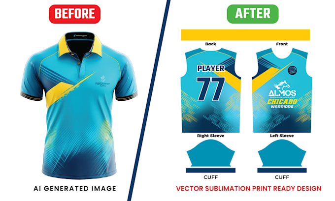 create ai generated jersey design and convert to print ready vector file