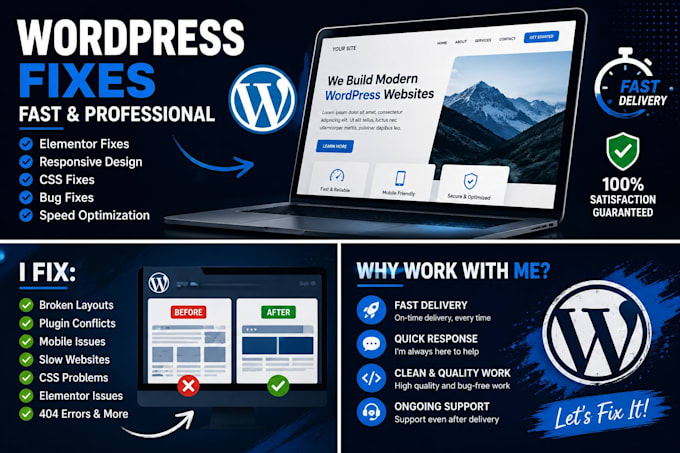 fix wordpress website issues and bugs