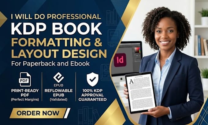 do professional KDP book formatting and layout design for paperback and ebook