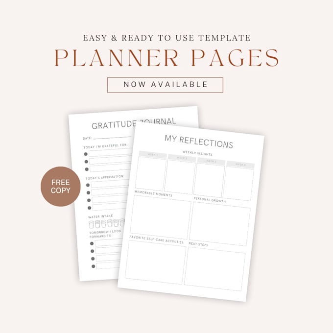 create printable and editable canva planners, journals and digital templates