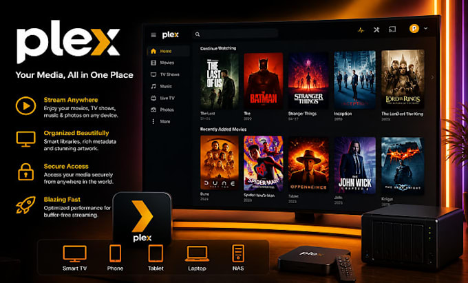 install and configure plex on your nas or vps server with full optimization