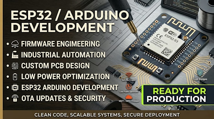 do arduino, esp32, esp8266 iot pcb layout and design