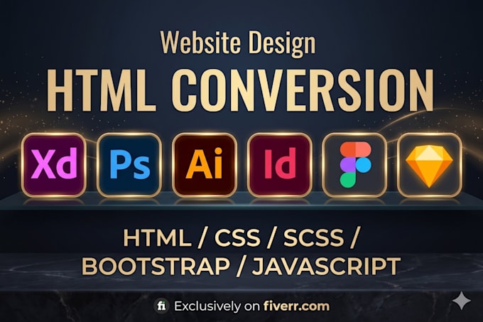 convert figma, PSD, xd to responsive HTML CSS bootstrap or tailwind