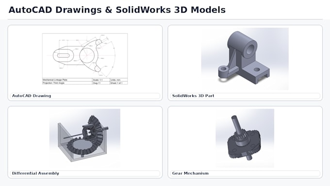 create 3d solidworks models for mechanical parts
