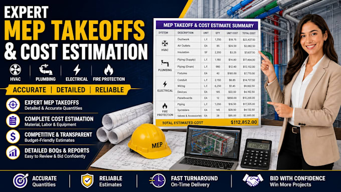 be your expert mep estimator for takeoff cost estimation